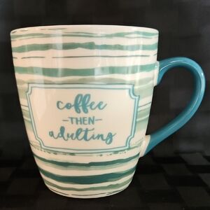 'Coffee Then Adulting' 24 oz Porcelain Mug